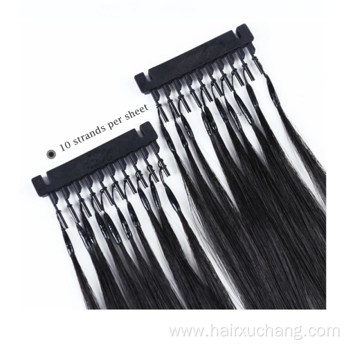 Double Drawn Pre-bonded 6d Hair Extensions Brazilian Natural Cuticle Aligned Remy Virgin 100% Human Hair